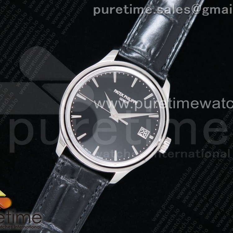 ZF공장 파텍필립 칼라트라바 블랙다이얼 블랙가죽스트랩 Calatrava 5227 SS Black Dial on Black Leather Strap 324CS