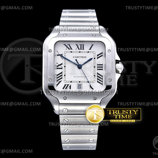 GF공장 V2 산토스 40MM 화이트다이얼 Santos De Cartier Mens XL SS/SS White GF V2 MY9015
