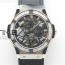 JB공장 클래식퓨전 다이어베젤 스켈레톤다이얼 거미스트랩 Classic Fusion Tourbillion JBF SS Black dial Diamond Bezel on Leather Strap HUB6010