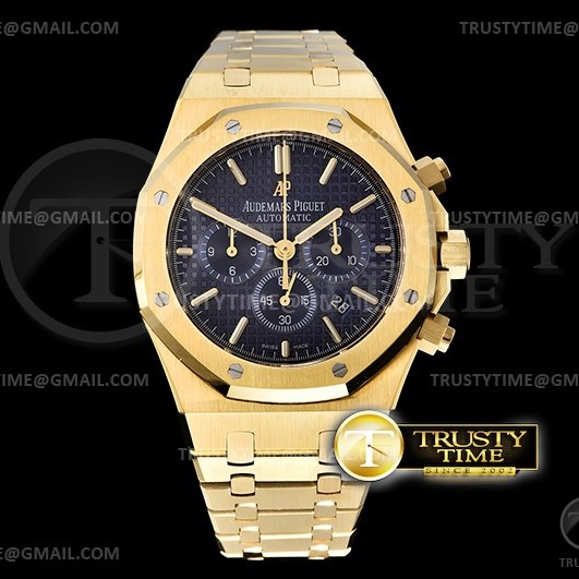 OM공장 오데마피게 로얄오크 크로노 옐로우골드 금통 블루다이얼 브레이슬릿 Royal Oak Chronograph 26331ST YG/YG Blue OMF A7750