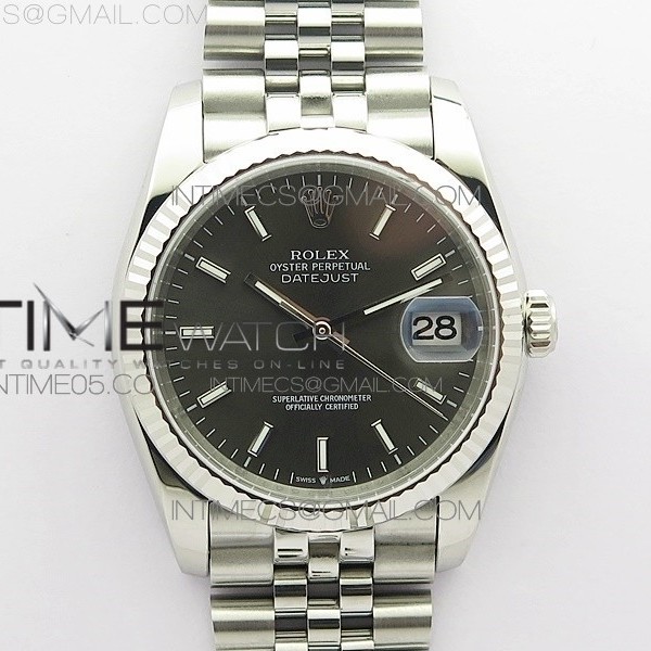 DJ공장 롤렉스 데이저스트 36 그레이다이얼 2824 Datejust 36mm 116234 904L SS DJF 1:1 Best Edition Gray Dial Sticks Markers On SS Jubilee Bracelet A2824
