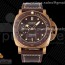 ZF공장 PAM968 브론즈 PAM968 V Bronzo ZF 1:1 Best Edition Brown Ceramic Bezel and Dial on Brown Calfskin Strap P.9010
