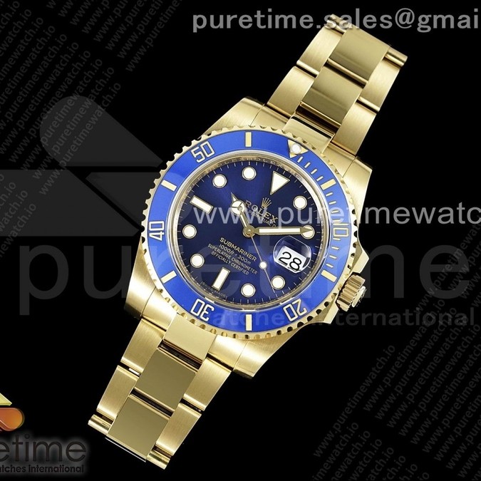 GM공장 롤렉스 서브마리너 청금 3135 Submariner 116618 LB Blue Ceramic YG Plated 904L Steel GMF 1:1 Best Edition SA3135