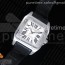 KZ공장 까르띠에 산토스100 미디움 스틸 화이트다이얼 가죽스트랩 Santos 100 33mm SS White Dial on Black Leather Strap SEIKO NH05A