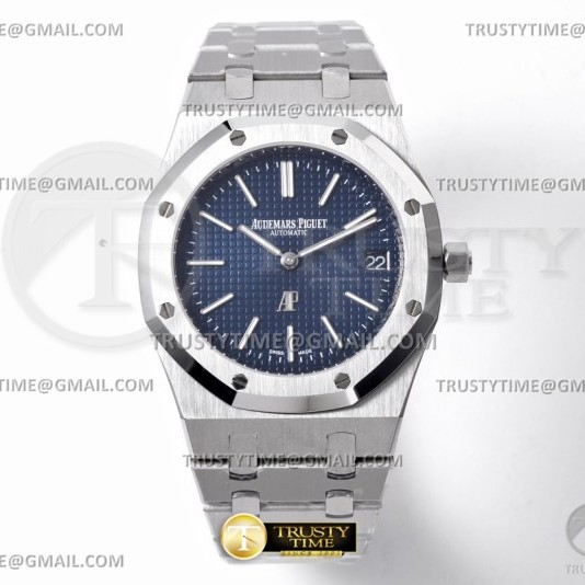 BF공장 오데마피게 로얄오크 점보 15202 스틸 블루다이얼 브레이슬릿 오토메틱 Royal Oak Jumbo 15202 SS/SS Blue BF A2121