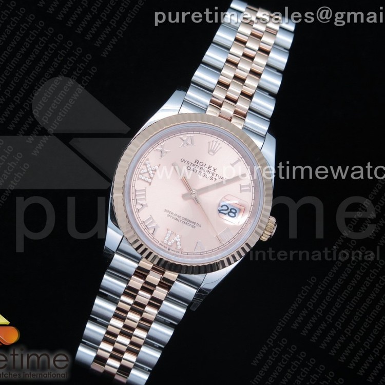 EW공장 롤렉스 데이저스트 36 로즈골드콤비 로즈골드다이얼 쥬빌레브레이슬릿 DateJust 36 SS/RG 126231 Rose Gold Dial Roman Markers on Jubilee Bracelet A3235
