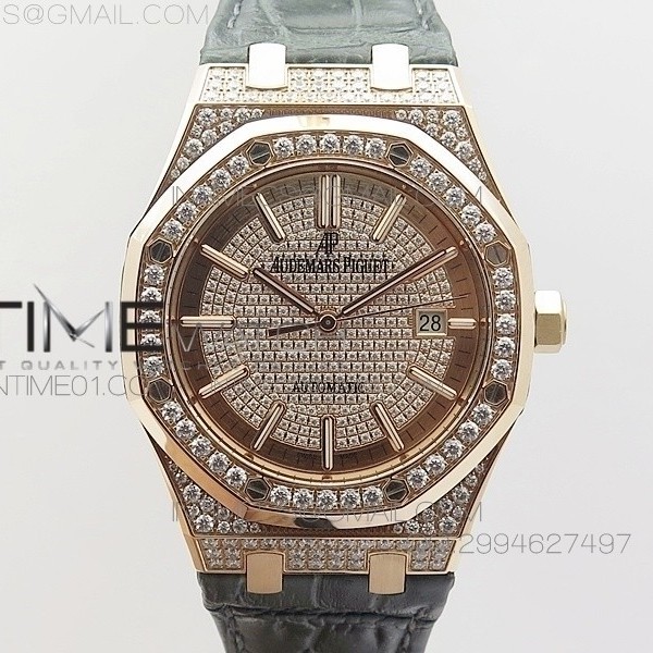 JF공장 오데마피게 로얄오크 15402 Cal.3120 Audemars Piguet Royal Oak 15402 금통 풀다이아 셋팅
