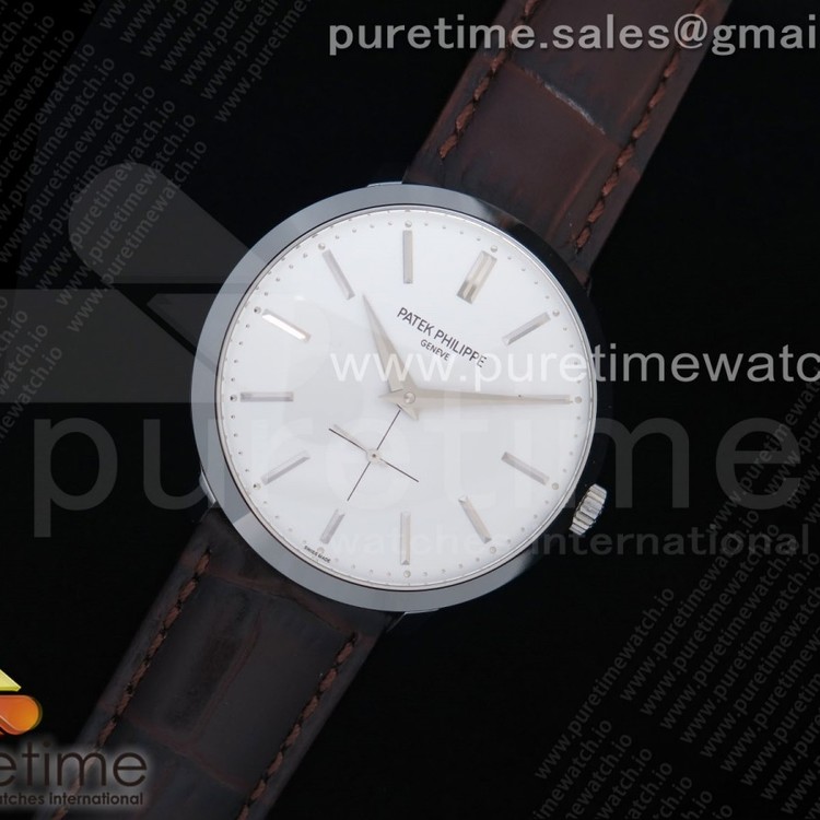 TW공장 파텍필립 칼라트라바 화이트다이얼 가죽스트랩 Calatrava 5196 SS White Dial on Brown Leather Strap MIYOTA 9015