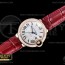 V6공장 까르띠에 발롱블루 33 로즈골드골통 화이트다이얼 가죽스트랩 Balon Bleu Ladies 33mm Diam RG/LE Wht V6F Jap NH05