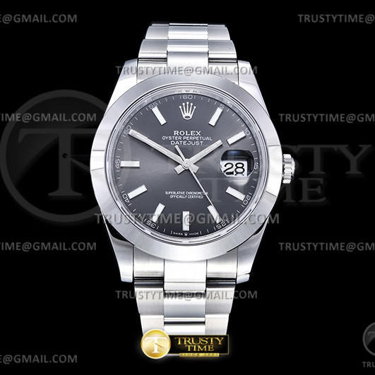 VS공장 롤렉스 데이저스트 41 스틸 그레이다이얼 바인덱스 돔베젤 오이스터브레이슬릿 VSF Rolex Datejust 41 Gray Rhodium Dial Dommed Bezel Oyster Braelet