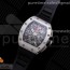 KV공장 V3 RM011 크리스탈다이얼 러버 RM011 SS Chrono KVF 1:1 Best Edition Crystal Dial Black on Black Rubber Strap A7750 V3
