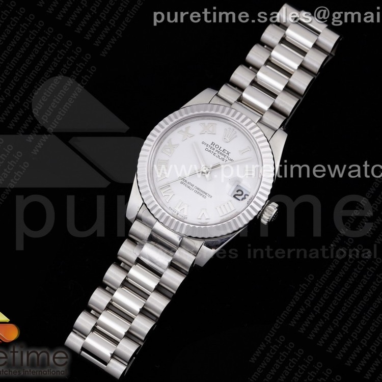 GM공장 롤렉스 데이저스트 31 화이트다이얼 브레이슬릿 DateJust 31 Ladies 278289 GMF 316L Steel White Dial Roman Markers on President Syle Bracelet