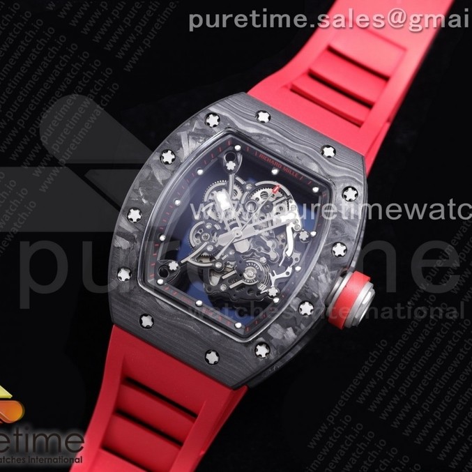 KV공장 RM055 V3 스켈레톤다이얼 러버 RM055 NTPT KVF Best Edition Skeleton Dial Black on Red Rubber Strap MIYOTA8215 V3