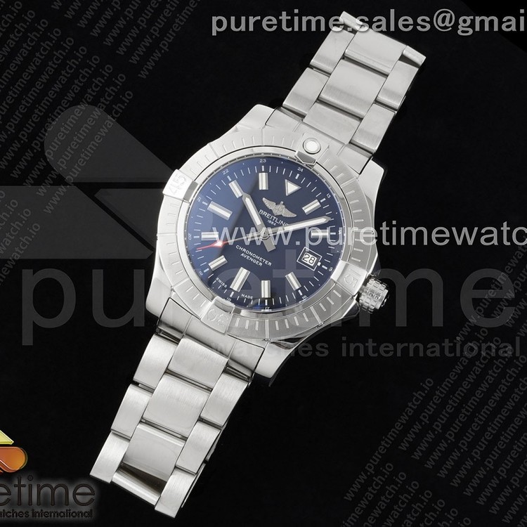 TF공장 브라이틀링 어벤져 43 스틸 블랙다이얼 브레이슬릿 Avenger Automatic 43mm SS TF 1:1 Best Edition Black Dial on SS Bracelet A2824