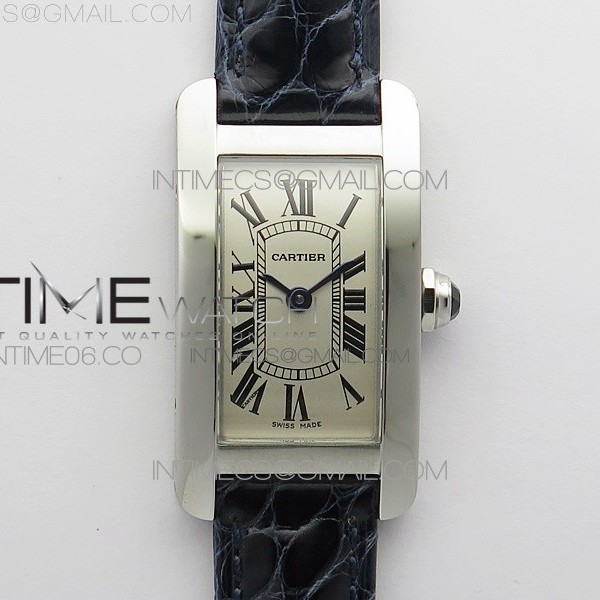 8848공장 까르띠에 탱크 아메리칸워치 29 스틸 실버다이얼 블랙악어스트랩 Tank WJTA0029 29mm 8848F SS Silver Dial on Black Croco Strap Ronda Quartz