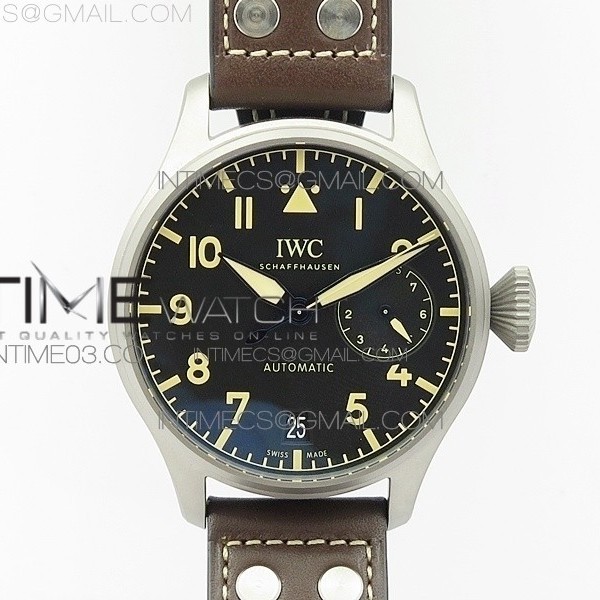 ZF공장 IWC 빅파일럿 IW501004 TI 스틸 블랙빈티지다이얼 파일럿가죽스트랩 BIG PILOT IW501004 TI BLACK DIAL ON BROWN LEATHER STRAP A52110