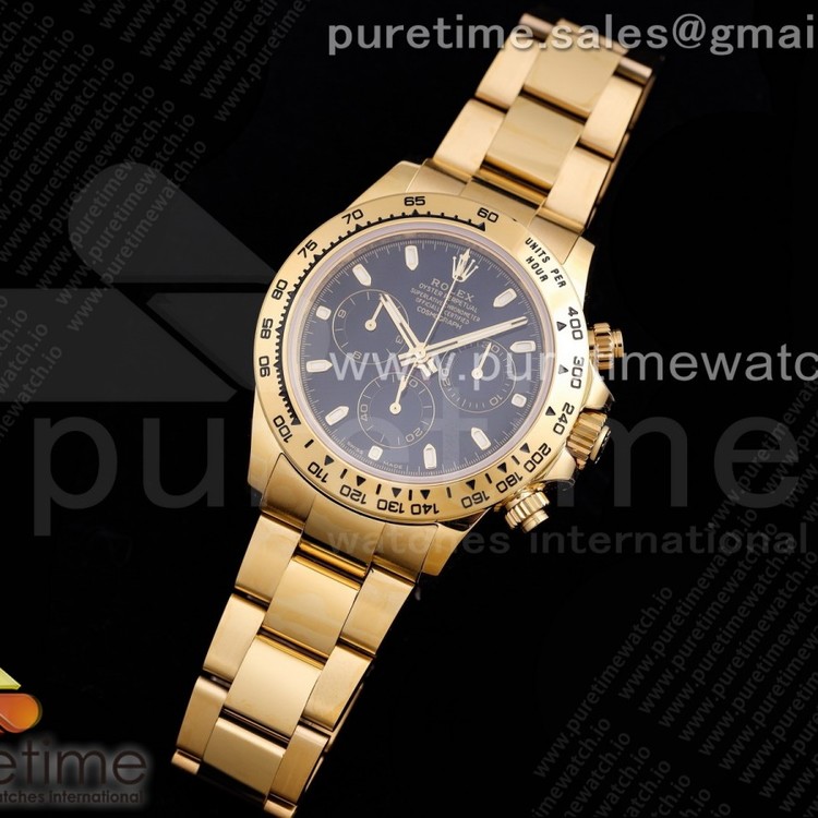 TW공장 롤렉스 데이토나 흑금 4130 Daytona YG TWF YG Bezle Black Dial on YG Brcelet A4130