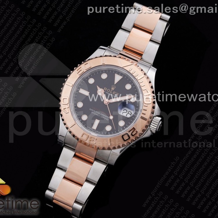 VR공장 요트 로골포금콤비 블랙다이얼 Yacht-Master 116621 Black Dial on Wrapped Gold SS/RG Bracelet A2824