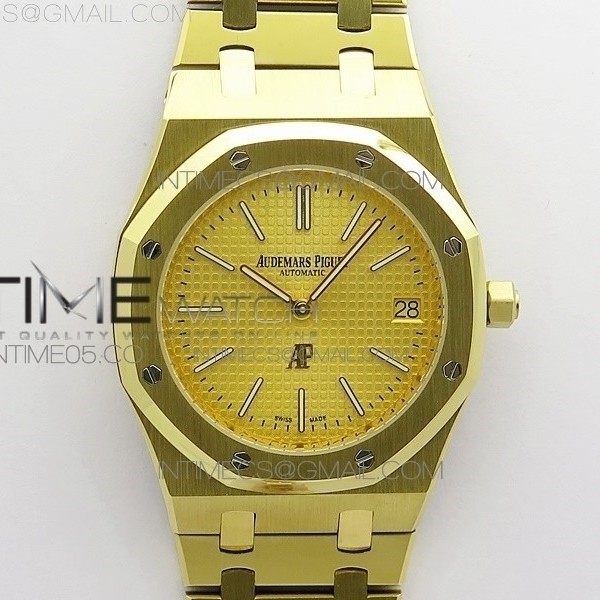KZ공장 오데마피게 로얄오크 점보 15202 옐로우골드 금통 골드다이얼 Royal Oak 39mm 15202 YG KZF 1:1 Best Edition YG Textured Dial on SS Bracelet A2121