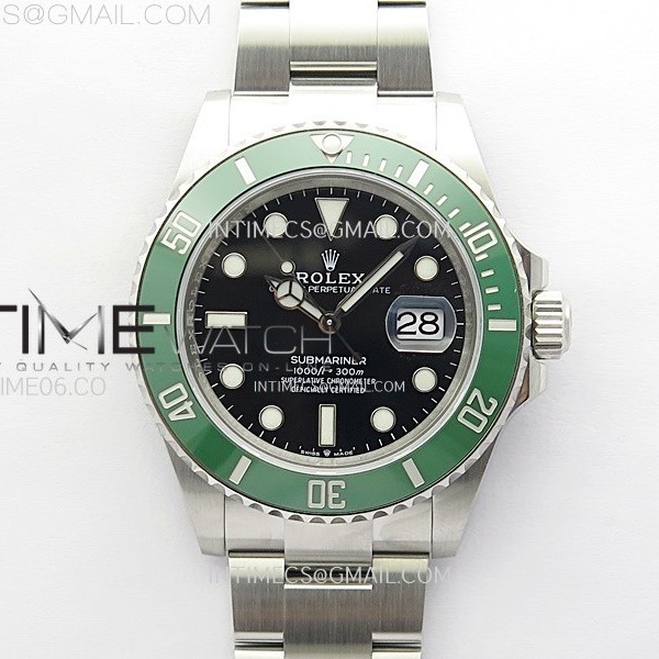 C+공장 롤렉스 서브마리너 41 신형 그린 스타벅스 브레이슬릿 Submariner 126610 LV Green Ceramic Bezel 904L Steel C+F 1:1 Best Edition Black Dial On 904L Bracelet VR3235 씨플러스