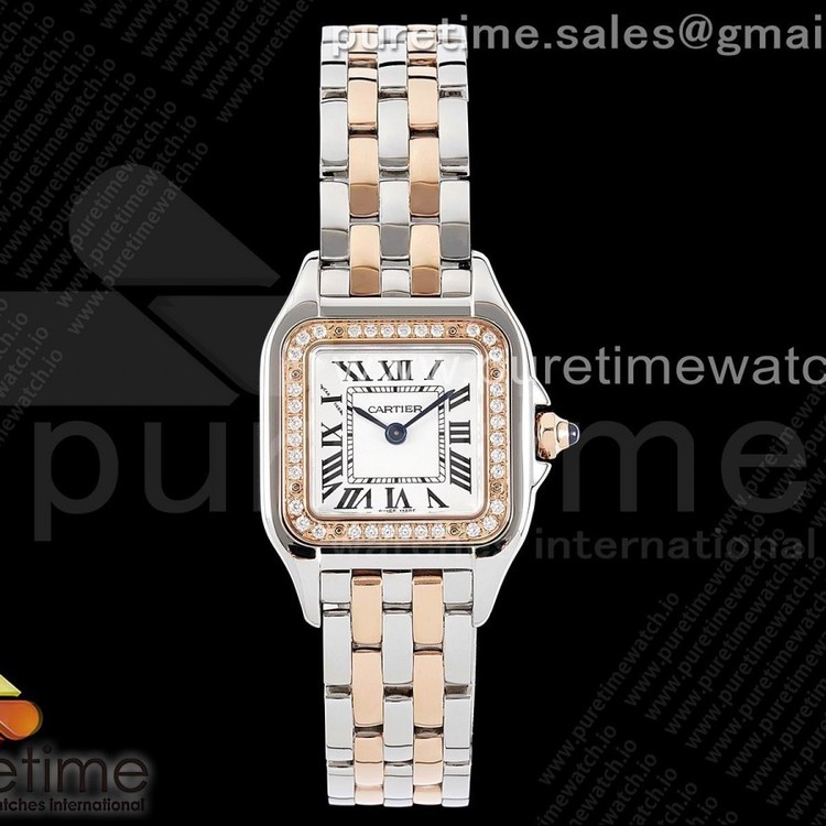 BV공장 까르띠에 팬더 27 옐로우골드콤비 화이트다이얼 브레이슬릿 Panthère 27mm BVF 1:1 Best Edition SS/YG White Dial on SS/YG Bracelet Ronda Quartz