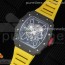 KV공장 V3 리차드밀 RM035-02 스켈레톤다이얼 러버스트랩 RM035-02 Skeleton Dial Red on Yellow Rubber Strap MIYOTA8215 V3