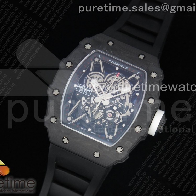 KV공장 V3 리차드밀 RM035-02 스켈레톤다이얼 러버스트랩 RM035-02 Skeleton Dial White on Black Rubber Strap MIYOTA8215 V3