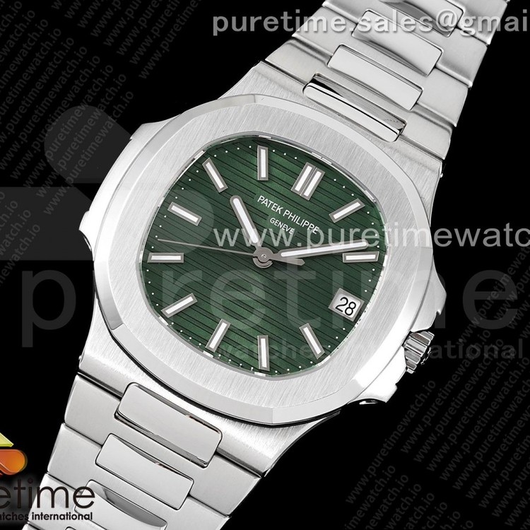 3K공장 파텍필립 노틸러스 5711 스틸 그린다이얼 브레이슬릿 Nautilus 5711/1A 3KF 1:1 Best Edition Green Textured Dial on SS Bracelet A324 Super Clone V2