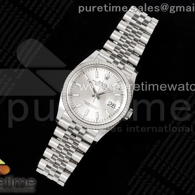 Clean공장 롤렉스 데이저스트 36 실버다이얼 플루티드베젤 쥬빌레브레이슬릿 DateJust 36 126234 Clean 1:1 Best Edition 904L Steel Silver Stick Dial on Jubilee Bracelet VR3235 클린공장