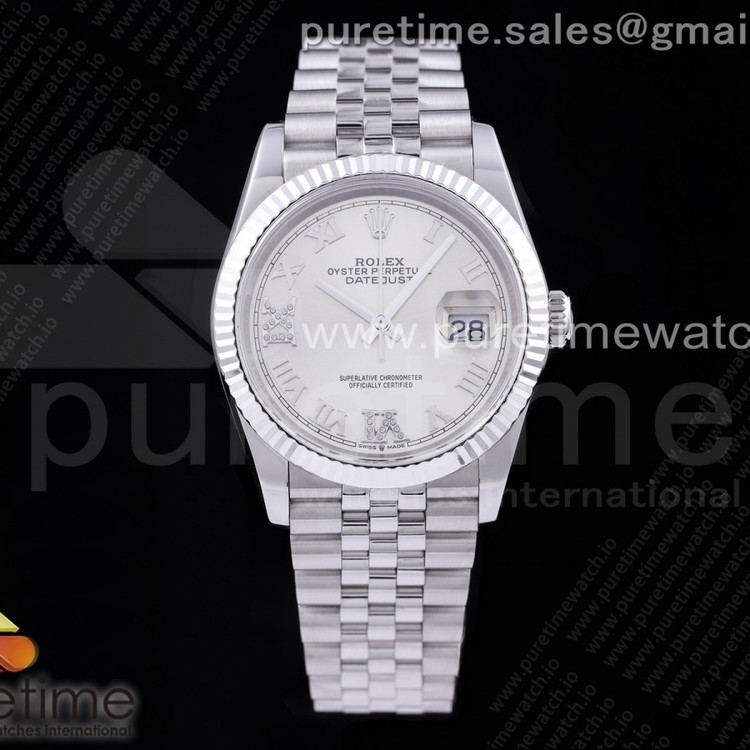 GM공장 롤렉스 데이저스트 36 실버다이얼 브레이슬릿3235 DateJust 36 SS 126234 904L Steel Silver Dial Diamond Roman Markers on Jubilee Bracelet SA3235