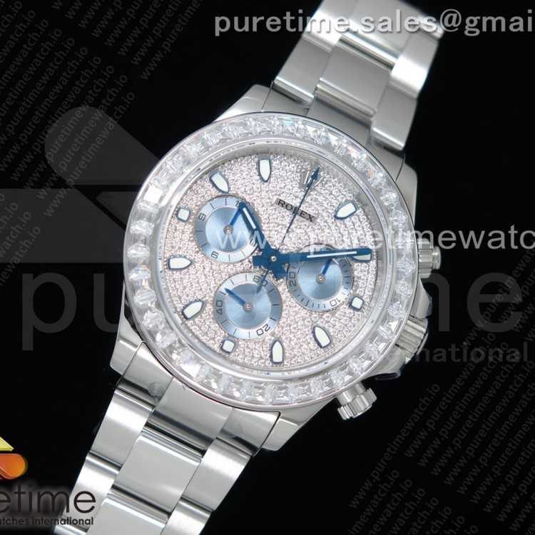 JH공장 데이토나 다이어엔블루다이얼 브레이슬릿 Daytona SS Diamonds/Blue Dial Diamonds Bezel on SS Bracelet A4130