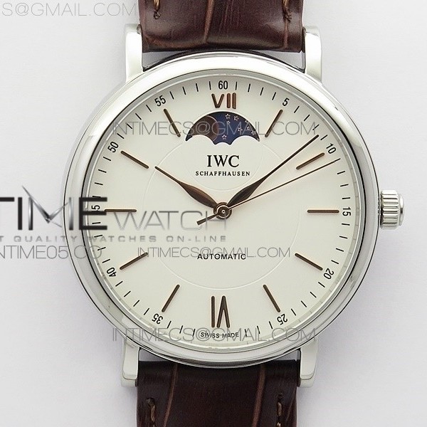 AI공장 포르토피노 화이트다이얼 가죽스트랩 Portofino IW45900 moon SS White Dial on Black Leather Strap Miyota 821A
