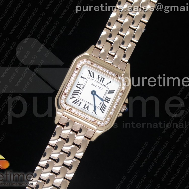 K11공장 까르띠에 팬더 레이디즈 27 로즈골드금장 화이트다이아다이얼 브레이슬릿 Panthère Secrete Ladies 27mm RG White Dial Diamonds Bezel on RG Bracelet Ronda Quartz