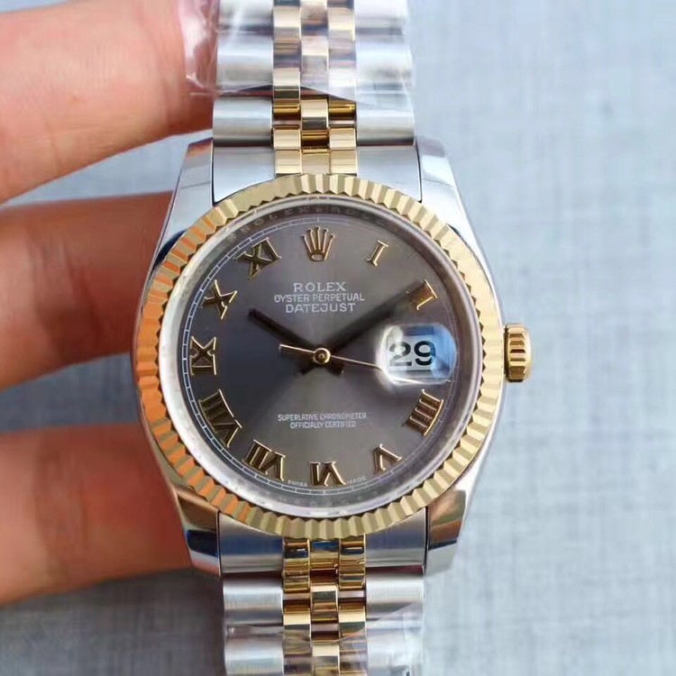 BP공장 롤렉스 데이저스트 콤비 챠콜 로만인덱스 Rolex DateJust Combi&Charcoal Dial Roman Index 브레스렛 V2