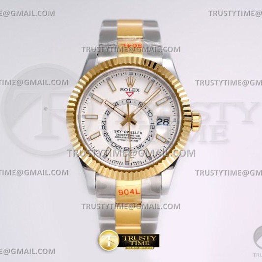 JW공장 롤렉스 스카이드웰러 옐로우골드콤비 화이트다이얼 브레이슬릿 Skydweller 326933 YG/SS White JWF Asian 23J