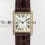 AF공장 까르띠에 탱크솔로 24 다이아베젤 로즈골드금장 화이트다이얼 가죽스트랩 TANK SOLO LADIES 24MM DIA BEZEL RG WHITE DIAL ON BROWN LEATHER STRAP RONDA QUARTZ