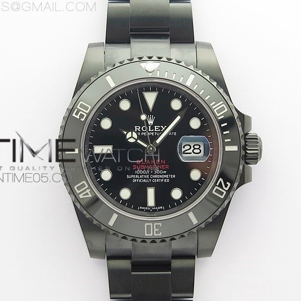 V6공장 롤렉스 서브마리너 40 블랙 PVD블랙케이스 블레이큰 PVD Submariner 116610 PVD Blaken Black Ceramic Bezel 904L Steel V6F 1:1 Black Best Edition A2824