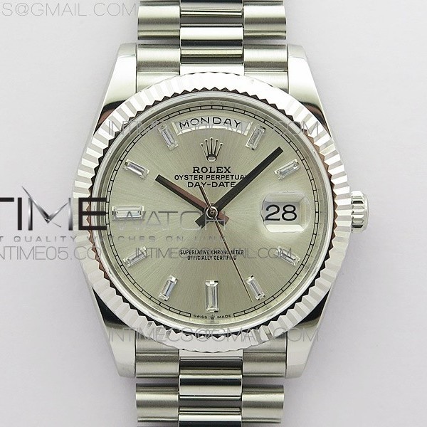 BP공장 롤렉스 데이데이트 40미리 실버다이얼 2836 Day-Date 40mm 228239 BP New Dial Version 904 SS Silver T Crystal Markers Dial on SS President Bracelet A2836