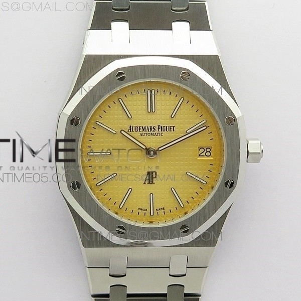 KZ공장 15202 옐로우다이얼 Royal Oak 39mm 15202 SS KZF 1:1 Best Edition Yellow Textured Dial on SS Bracelet A2121