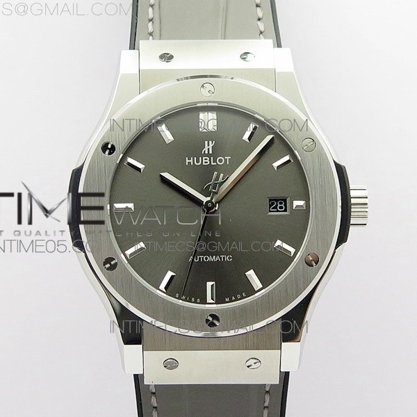 B50공장 클레식퓨전 42미리 그레이다이얼 거미스트랩 Classic Fusion 42mm SS B50F Gray Dial On Black Gummy Strap A2892