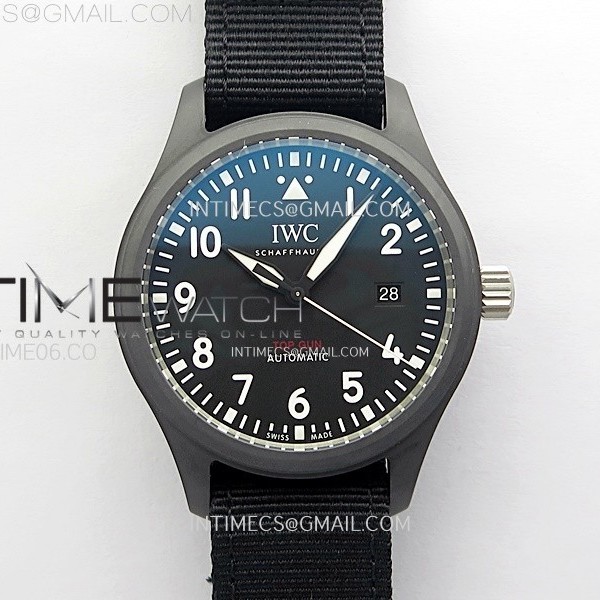 ZF공장 IWC 탑건 블랙세라믹케이스 블랙다이얼 블랙나일론스트랩 Pilot’s Watch Top Gun Black Ceramic IW326901 ZF 1:1 Best Edition on Black Nylon Strap A32111