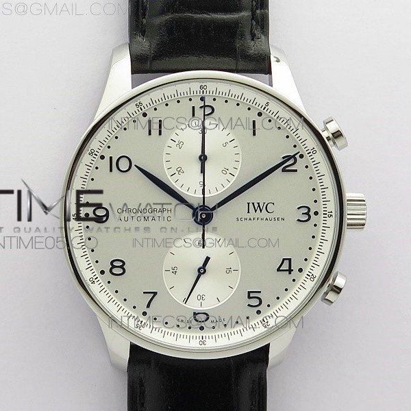 ZF공장 V3 포르투기저 화이트다이얼 가죽스트랩 Portuguese IW371605 ZF V3 1:1 Best Edition SS White Dial Blue Markers on Black Leather Strap A96355