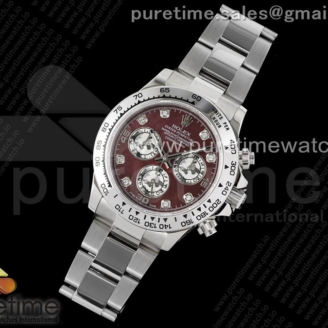 JH공장 스틸토나 브라운다이얼 4130 Daytona SS JHF Best Edition Brown Diamonds Dial on SS Bracelet A4130