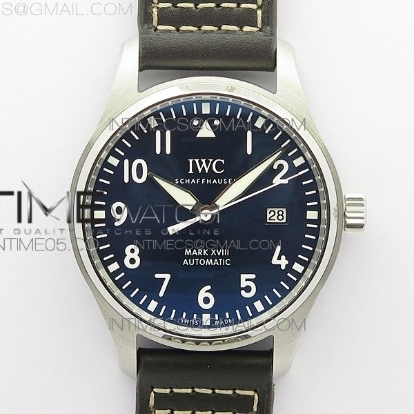 FK공장 마크18 블루다이얼 가죽스트랩 MARK XVIII Le Petit Prince IW327004 SS FKF 1:1 Best Edition Blue Dial On Brown Leather Strap
