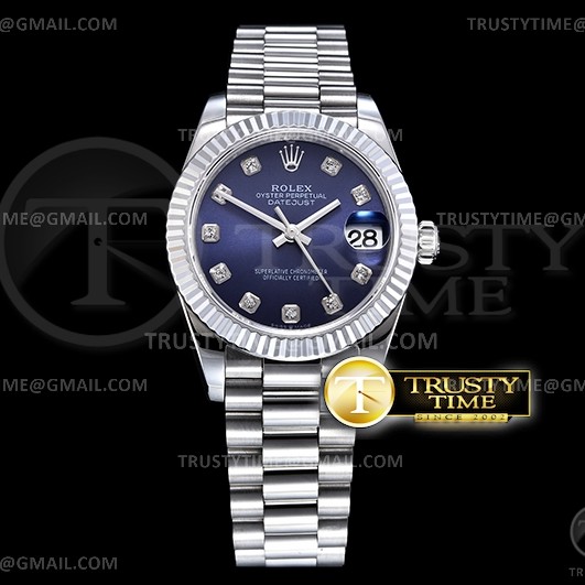 BP공장 롤렉스 데이저스트 31 블루다이얼 브레이슬릿 DJ Midsize 31mm Pres Flt SS/SS Blue Diam BP A2824