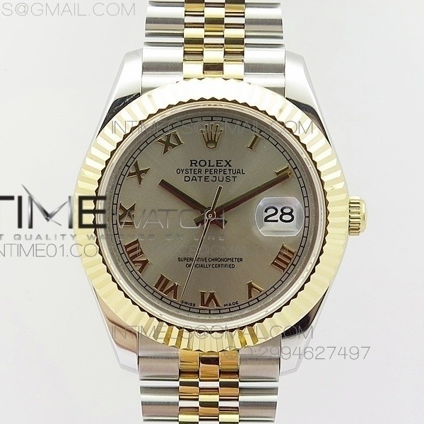 BP공장 V2 롤렉스 데이저스트2 콤비 그레이다이얼 로만인덱스 Rolex DateJust2 SS&YG Gray Dial Roman Index 신형브레스렛