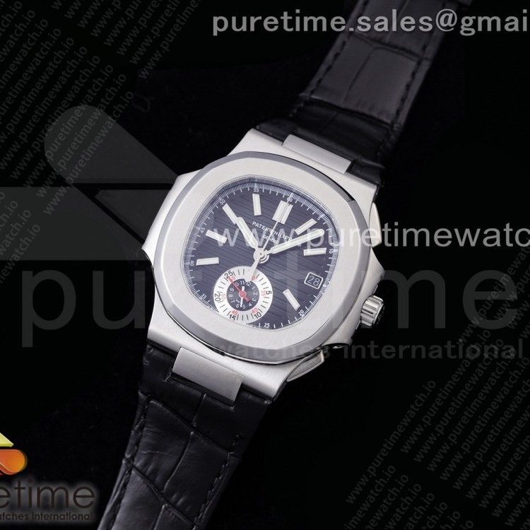 3K공장 노틸러스 블랙다이얼 가죽스트랩 Nautilus 5980 SS 3KF Best Edition Black Dial on Black Leather Strap A7750