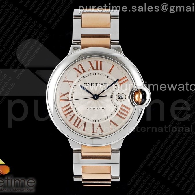 AF공장 까르띠에 발롱블루 42 로즈골드 콤비 화이트다이얼 2824 Ballon Bleu 42mm SS/RG AF 1:1 Best Edition White Textured Dial on SS/RG Bracelet A2824