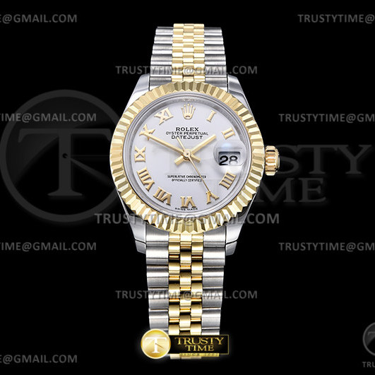GM공장 롤렉스 데이저스트 28 옐로우골드콤비 화이트다이얼 2671 DJ Ladies 28mm Jub Flt 904L YG/SS Wht/Rmn GMF A2671