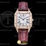 OK공장 까르띠에 산토스 뒤몽 33 로즈골드금통 화이트다이얼 레드가죽스트랩 Santos De Cartier 2018 Ladies Brn RG/LE Wht OKF Sw Qtz